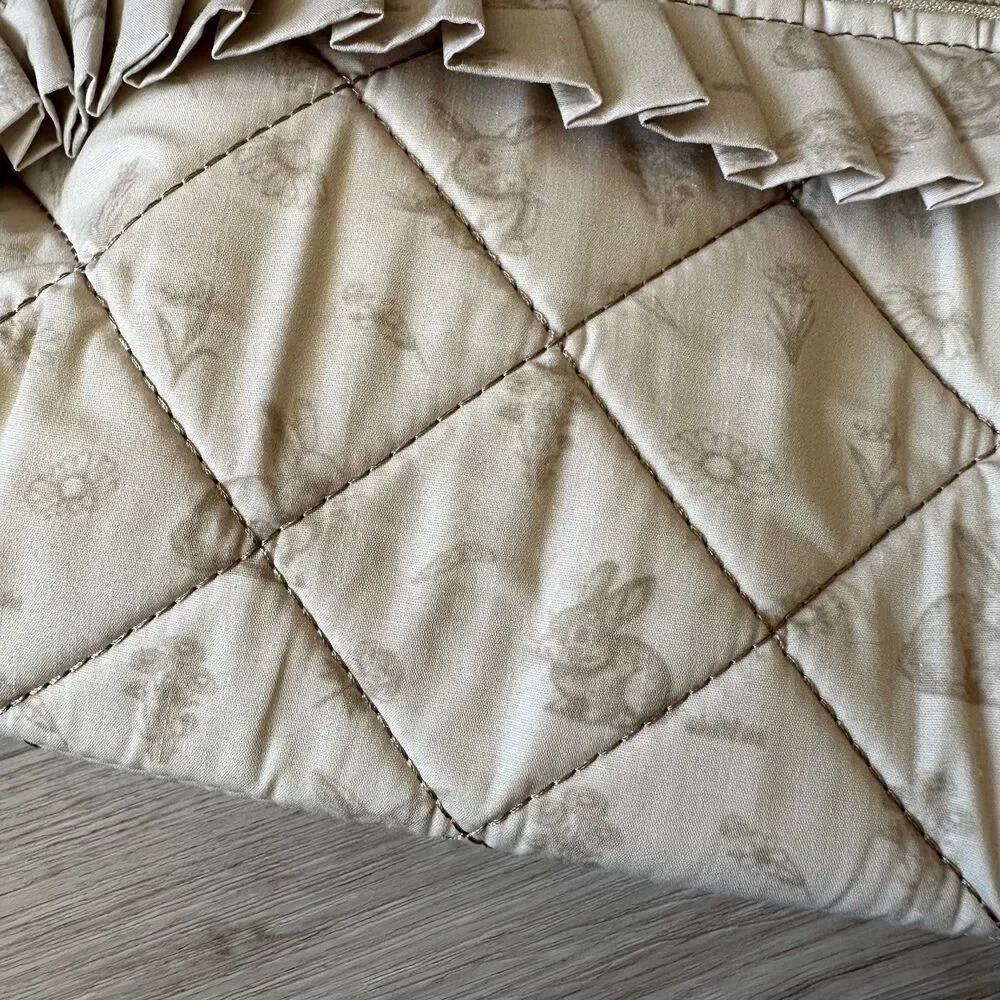 Daily Grind Ruffle Quilted Planner Accessories Kit Neutral Beige Bunny Grove
